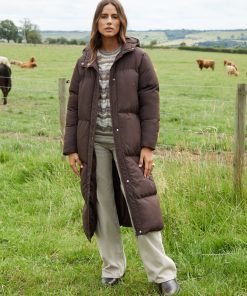 Women's Chocolate Maxi Puffer Jacket