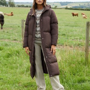 Women's Chocolate Maxi Puffer Jacket