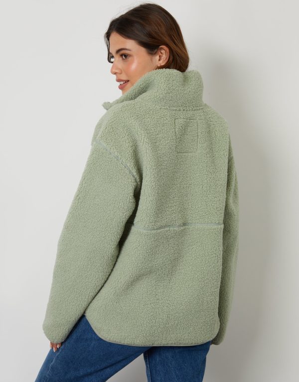 Women's Sage Half Zip Borg Fleece - Image 2