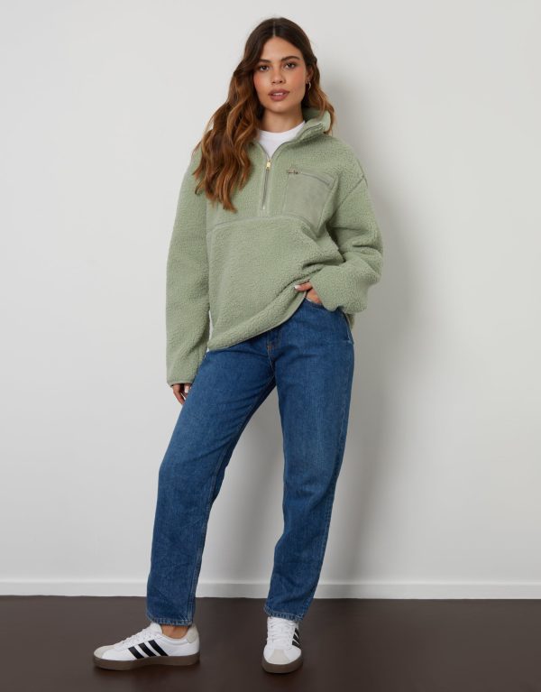 Women's Sage Half Zip Borg Fleece - Image 3