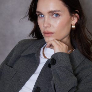 Women's Charcoal Cropped Brushed Shacket